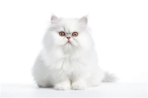 Premium AI Image | Fluffy cat on white background