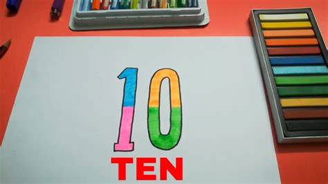 Draw Ten (10) Step by Step for Kids l Drawing number - YouTube