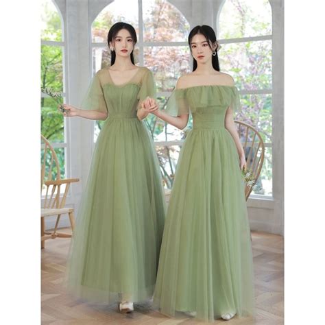 Sage Green Bridesmaid Dress Long for Wedding Party Forest Style ...