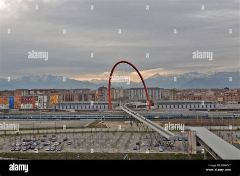 Bridge and Olympic Arch, Lingotto, Turin, Italy Stock Photo - Alamy