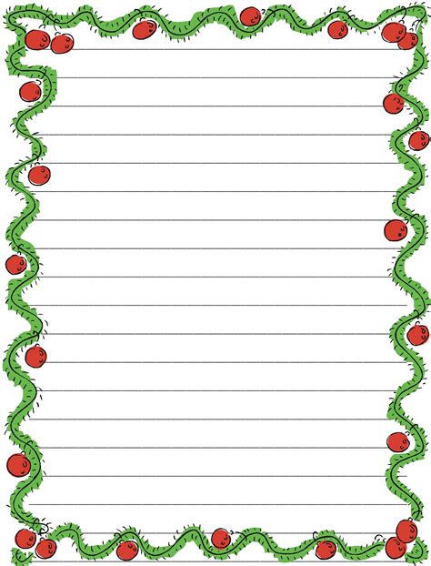 Free Lined Paper With Border / 9 Best Images of Free Printable Spring Writing Paper ...