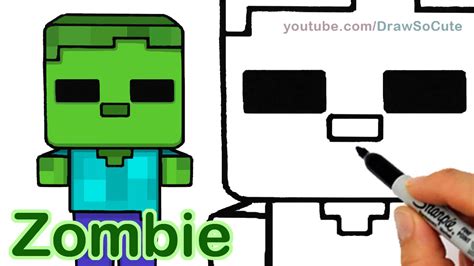 How to Draw Minecraft Zombie Cute and Easy step by step - YouTube