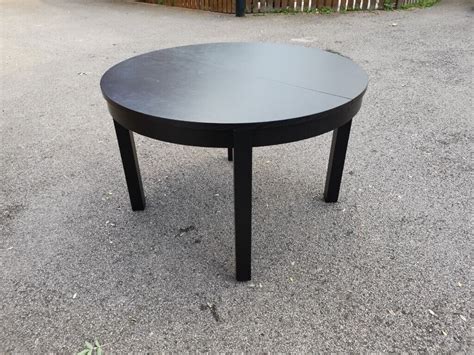 IKEA Bjursta Round Black Extending Table FREE DELIVERY 8803 | in Leicester, Leicestershire | Gumtree