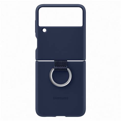 Official Samsung Galaxy Z Flip 3 Silicone Ring Stand Case - Navy