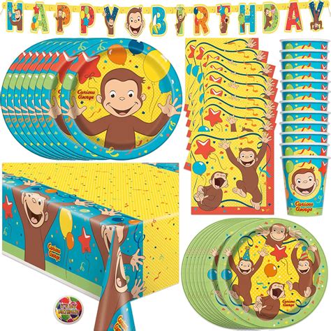 Unique Curious George Party Supplies and Decorations for Birthday Party ...