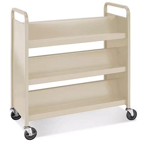 Book Cart - 37 x 18 x 42", Beige H-5791BE - Uline