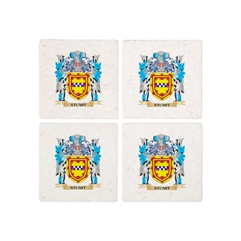 Stuart Coat of Arms - Family Crest Tile Coaster by Johnny-Rico - CafePress