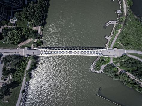 Free Aerial View Of Walking Bridge Image: Browse 1000s of Pics