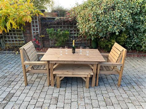 Staffordshire Garden Furniture – 6ft Garden Table Set (Straight Edge ...