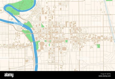 Wichita Kansas printable map excerpt. This vector streetmap of downtown Wichita is made for ...