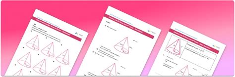 Volume And Surface Area Of A Cone Worksheet - GCSE Maths [FREE] - Third ...