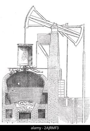 THOMAS NEWCOMEN (1664-1729) English inventor. Original diagram of his ...