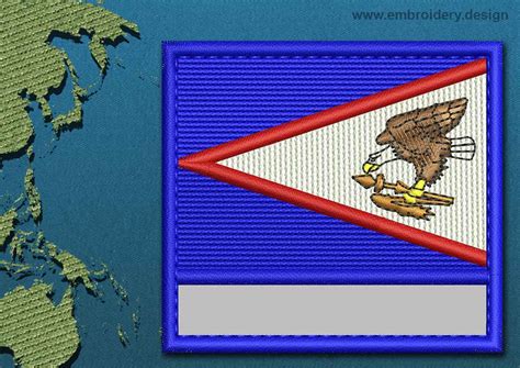 Design embroidery Flag of American Samoa with Blank Box and Colour Trim ...