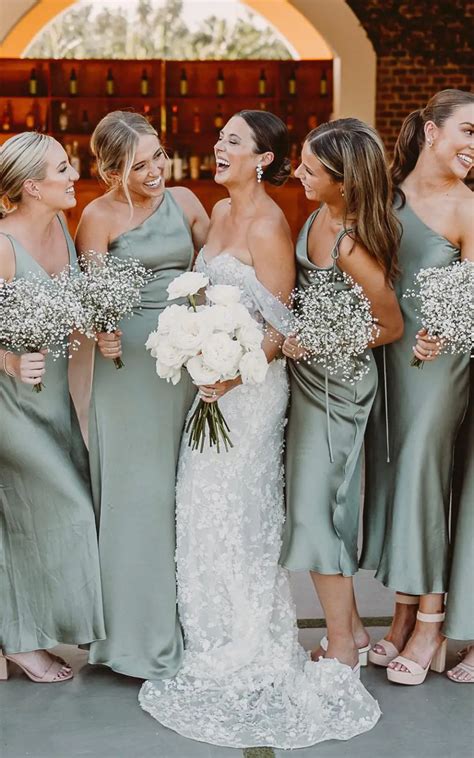 Sage Green Bridesmaid Dresses: 10 Fresh Styles + FAQs | Sage green bridesmaid dress, Olive green ...