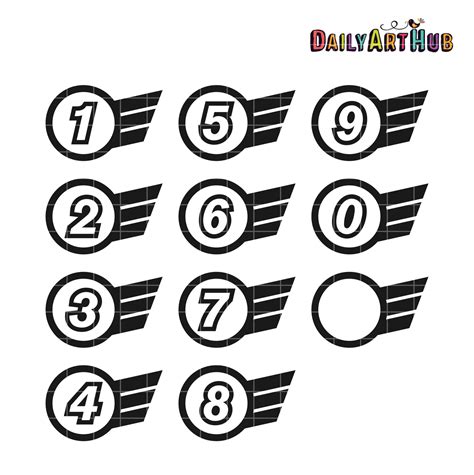 Racing Numbers Clip Art Set – Daily Art Hub // Graphics, Alphabets & SVG