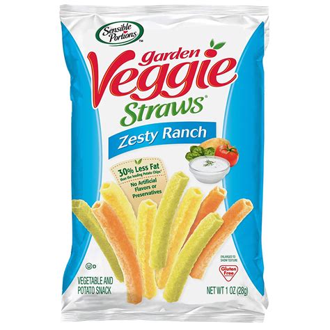 Sensible Portions Garden Veggie Straws, Zesty Ranch, 1 oz. (Pack of 24) - Walmart.com