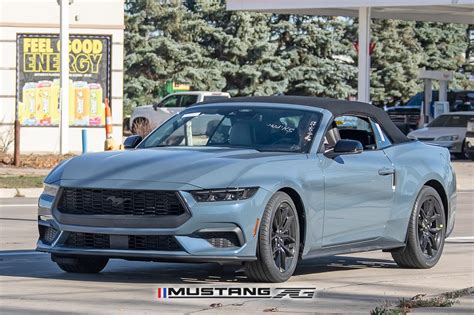 2024 Mustang EcoBoost Convertible Spied in Vapor Blue w/Blue Brembos ...