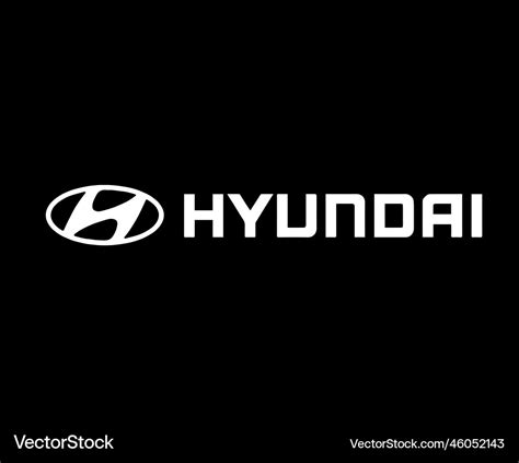 Hyundai brand logo car symbol with name white Vector Image