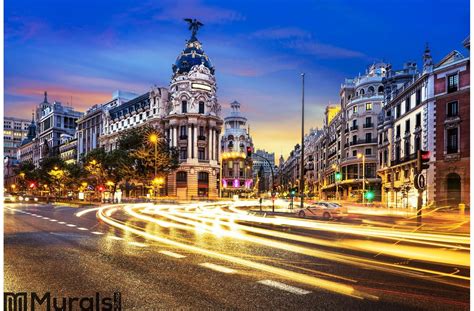 Madrid city center, Gran Vis Spain Wall Mural