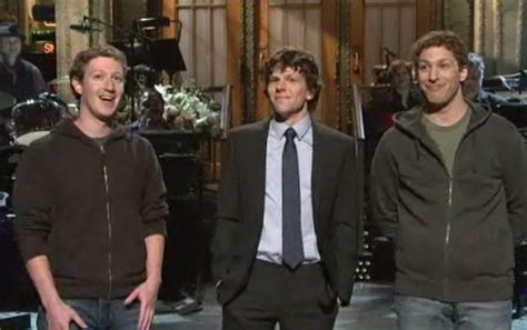 Mark Zuckerberg and Jesse Eisenberg appear together on Saturday Night Live