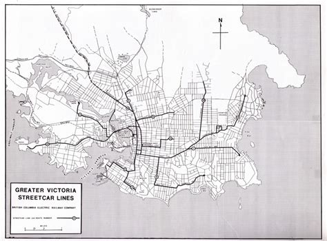 Map of the Victoria Streetcar lines | British columbia, Victoria harbour, Downtown vancouver