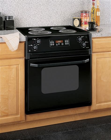 GE Profile - JMP31BLBB - Series 27" Drop-In Electric Range - Black ...