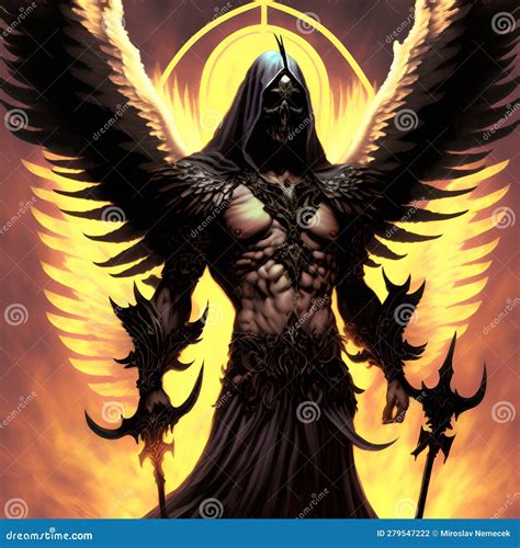 Archangel Azrael - Angel of Death and Judgment, Generative AI Illustration Stock Illustration ...