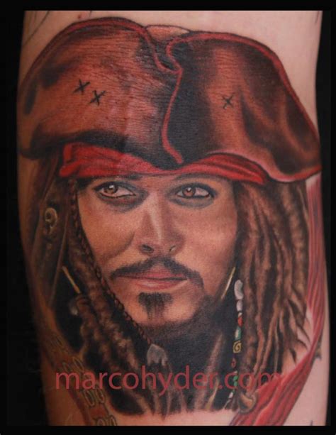 Captain Jack Sparrow Johnny Depp Tattoo by Marco Hyder: TattooNOW