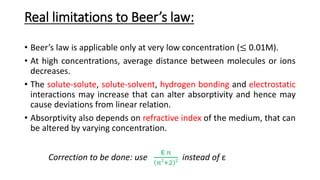 Beer's law -Derivation & Deviations | PPT