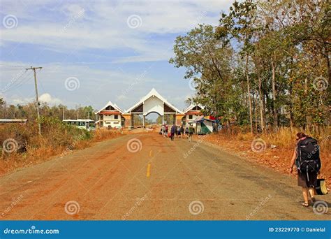 Border Cambodia - Laos editorial image. Image of formalities - 23229770