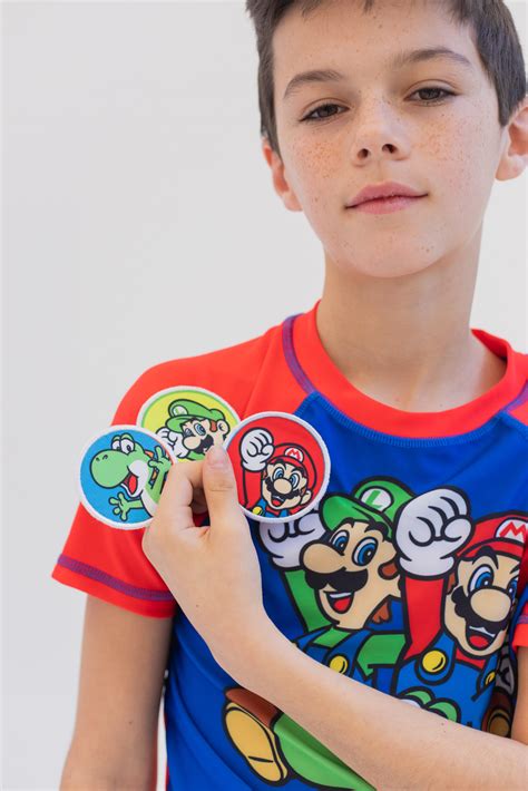 SUPER MARIO Nintendo Mario Luigi Yoshi Toddler Boys Pullover Rash Guard ...