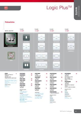 MK Switches Sockets DATA SHEET PDF Ac Power Plugs And