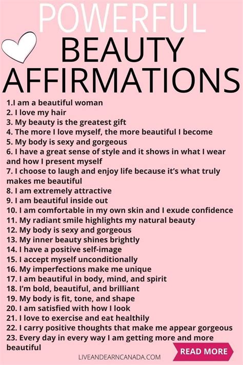 40 Beauty Affirmations For Self-Assurance and Self-Confidence ...