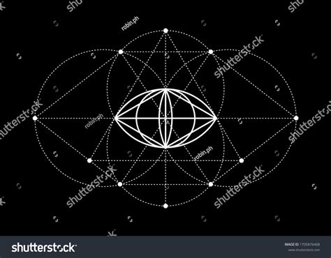 Vesica Piscis Sacred Geometry All Seeing Stock Vector (Royalty Free ...