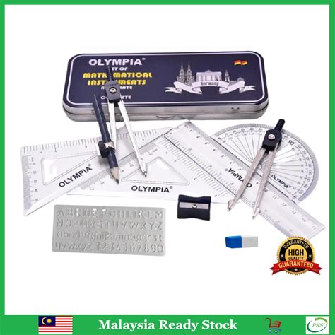 Olympia Mathematical Instruments Geometry set Jangka Lukis Compass ...