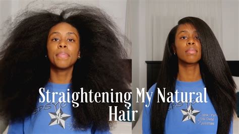 Straightening My Natural Hair - YouTube