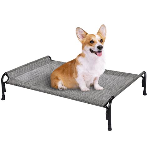 Veehoo Cooling Elevated Dog Bed, Chew Proof Dog Cot with Washable Mesh ...