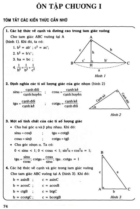 Giải Hình học 9 Ôn tập chương I: Hệ thức lượng giác trong tam giác vuông