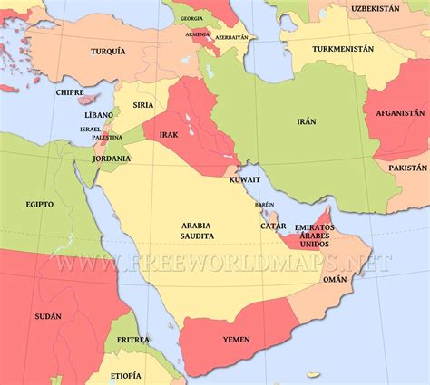 Mapa de Oriente Medio