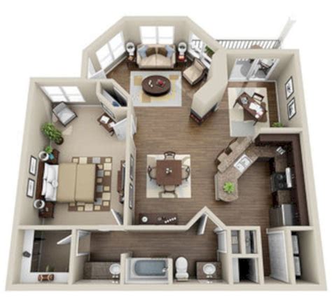 40 Stylish Studio Apartment Floor Plans Ideas - ROUNDECOR | House plans, House layouts ...