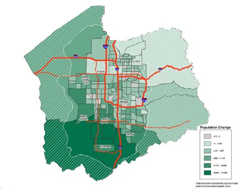 Salt Lake County Population Change: 1990 to 2000 | Download Scientific ...