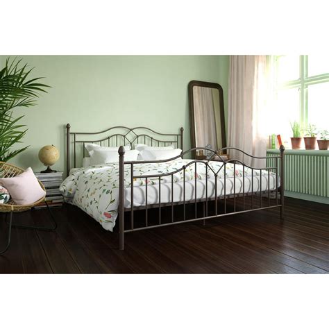 DHP Tokyo Metal Bed, King Size Frame with Underbed Storage, Bronze ...