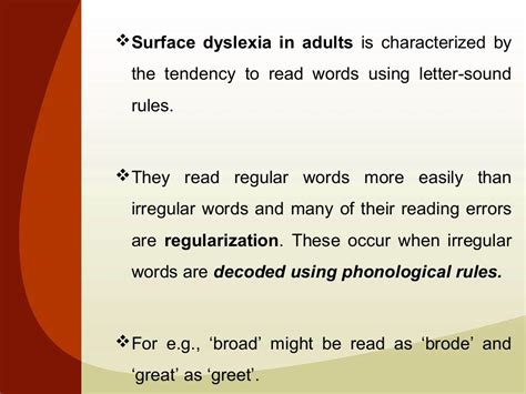 surface dyslexia