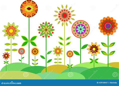 Flower Garden Vector, Garden Illustration Stock Illustration ...