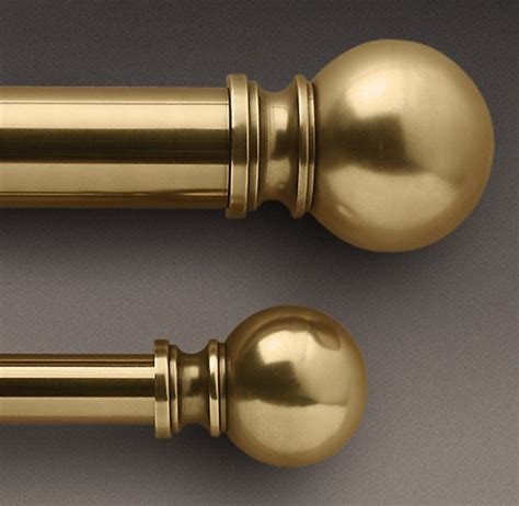 Antique Brass Ball Finial & Rod Set - Antique Brass | Brass curtain rods, Finials for curtain ...