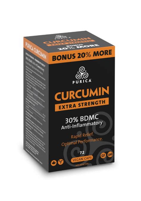 Curcumin Extra Strength 30% BDM 72 Vegan Capsules Purica - Bodycrafters