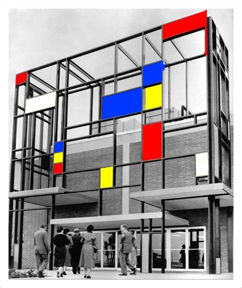 Mondrian De Stijl influenced architecture design | Architecture details ...