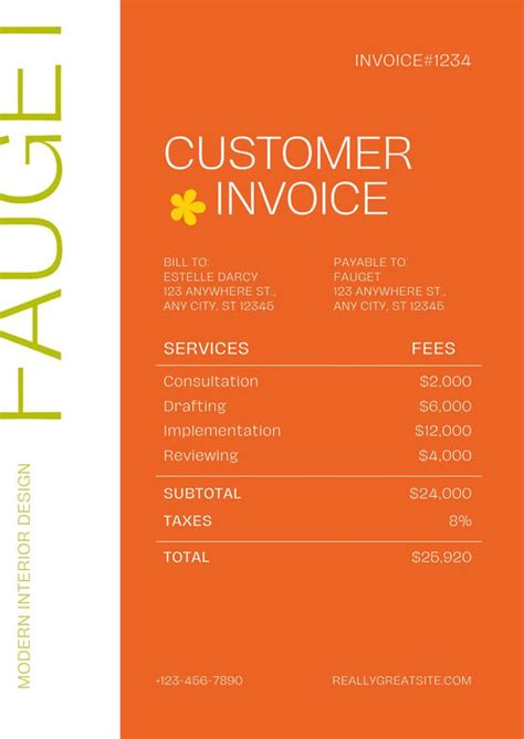 Free contractor invoice templates to edit and print | Canva