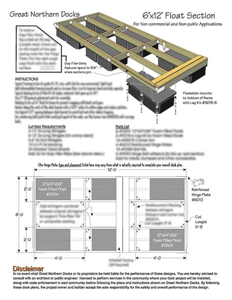 Buy a Plan Floating Dock 6'x12' Online Today