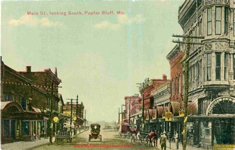 Poplar Bluff, Missouri, Main Street Looking South, Butler County, vintage postcard, historic ...